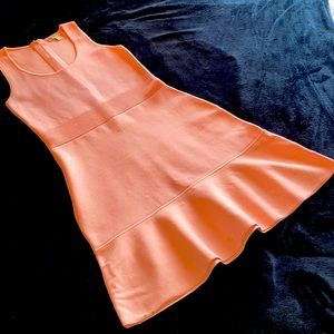 🍑Peach Bodycon Sexy Sweater Dress Flounce Hem Size M by Michael Michael Kors